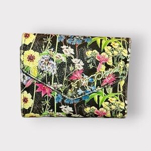 Betsey Johnson Floral Wallet - Black, Pink, Yellow EUC.